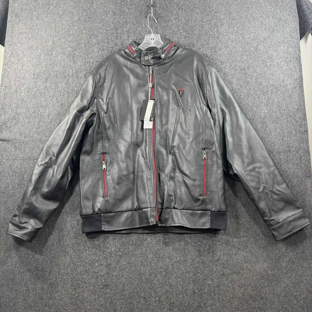 F-Collection Jacket Men’s Large Black Leather M1754:PR540